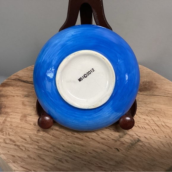 🔵 “3/$15” - 2012 Ceramic Crafted - Scalloped Edged Snowman Designed Bowl - Nice - Picture 4 of 8